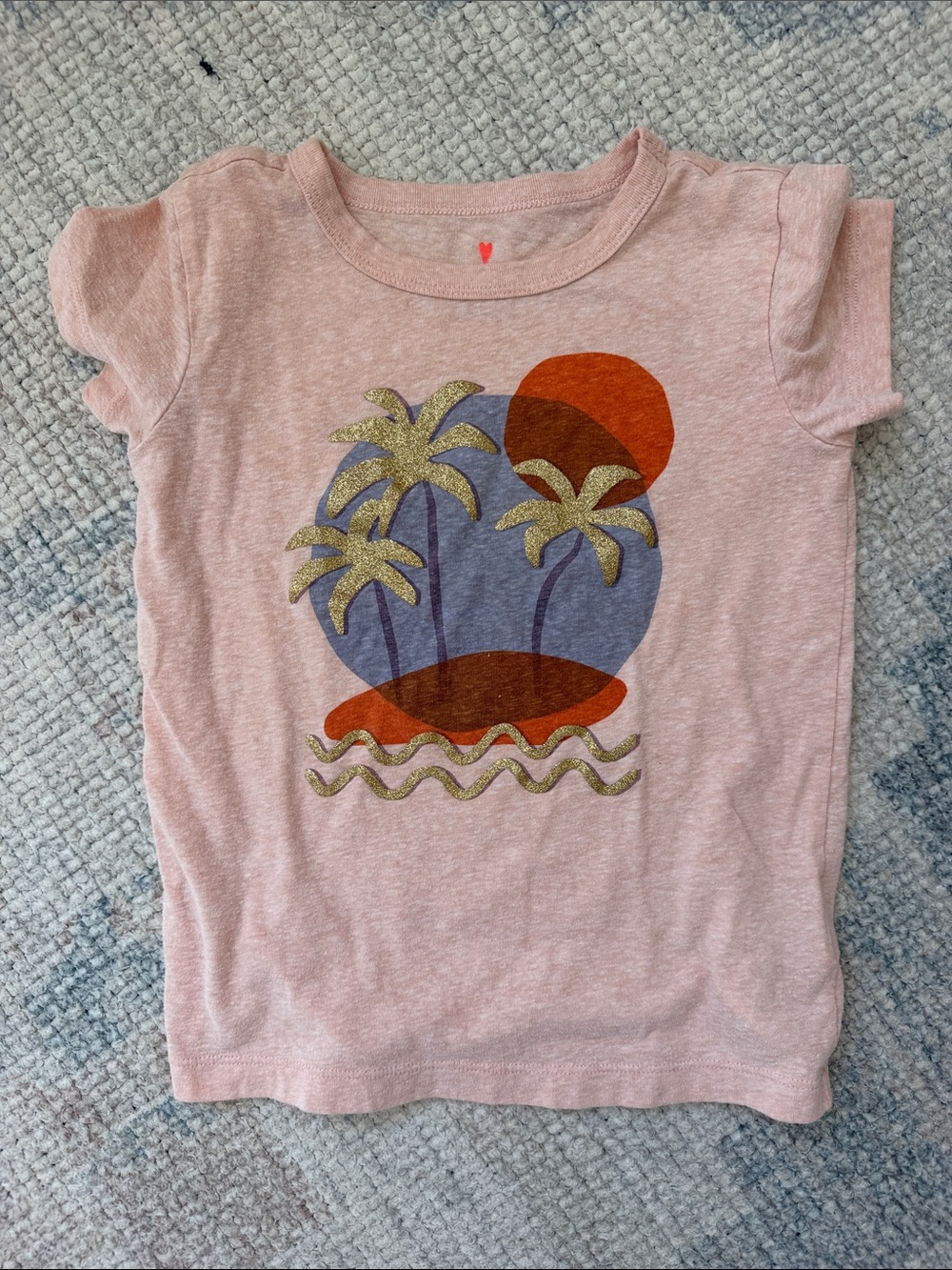 Girls' J. Crew Graphic Palm-Print Tee - size XS 4/5